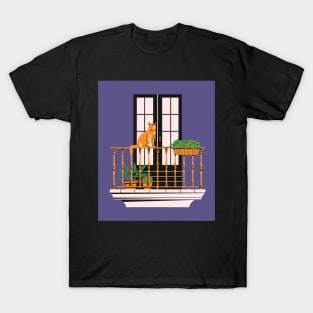 Cat at balcony T-Shirt